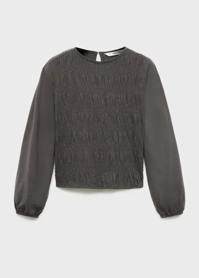 Mango Kids' T-shirt Charcoal In Gray