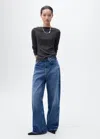 Mango Boat Neck T-shirt In Black