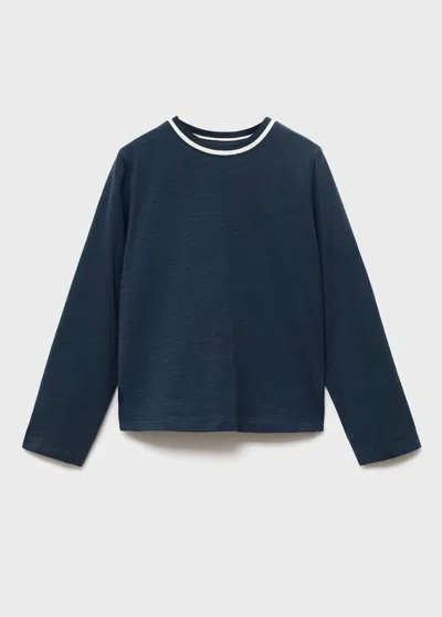 Mango T-shirt Bleu Marine - Enfants - 7-8 Ans -  Kids In Blue