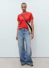 Mango T-shirt Coton Col En V Rouge - Femme - M -