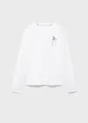 Mango T-shirt Coton Imprimé Blanc - Enfants - 11-12 Ans -  Kids In White