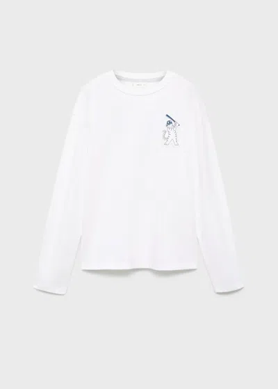 Mango T-shirt Coton Imprimé Blanc - Enfants - 11-12 Ans -  Kids In White