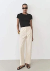 Mango Cotton T-shirt With Contrasting Trim Black