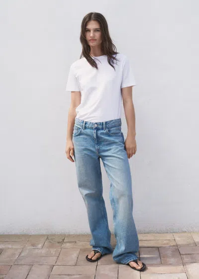 Mango Cotton Short-sleeved T-shirt White