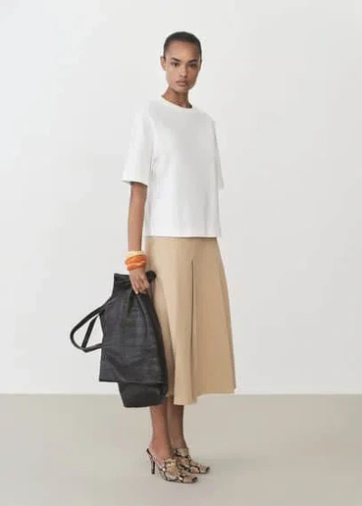 Mango Short-sleeved Cotton T-shirt Off White