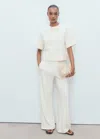 Mango Cotton Short-sleeved T-shirt In Neutral