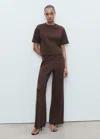 Mango Cotton Short-sleeved T-shirt In Brown