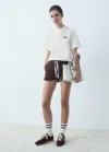 Mango Cotton T-shirt With Printed Message White In White