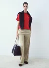 Mango Cotton T-shirt With Printed Message Red