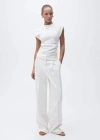 Shop Mango T-shirt Drapé Sans Manches Blanc Cassé - Femme - Xs -  In Off White