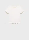 Mango Combined Cotton T-shirt In White