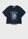 Mango T-shirt En Coton Brodé Bleu Marine - Enfants - 11-12 Ans -  Kids In Blue