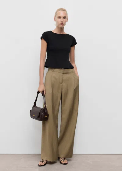 Mango A-line Cotton Tee In Black