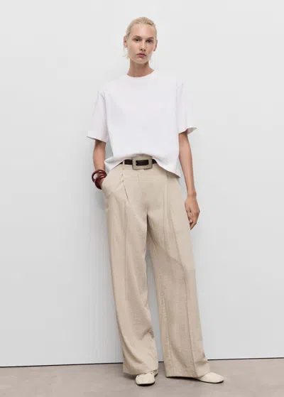 Mango T-shirt En Coton Oversize Blanc Cassé - Femme - Xl -  In White