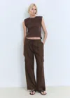 Mango Shoulder Pad T-shirt Chocolate