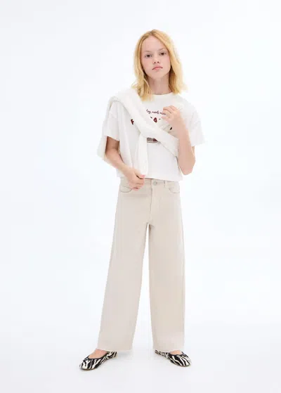 Mango Kids' Short-sleeved Printed T-shirt Off White