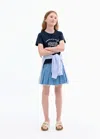 Mango Kids' Short-sleeved Printed T-shirt Navy In Blue