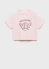 Mango Short-sleeved Printed T-shirt Pink In Pink