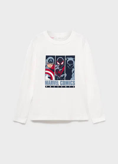 Mango T-shirt Blanc Cassé - Enfants - 7-8 Ans -  Kids In White