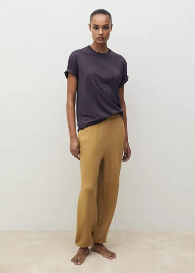 Mango Short-sleeved Lyocell T-shirt Charcoal