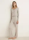 Mango T-shirt Maille Côtelée Boutons Gris Clair/pastel - Femme - L -  In Neutral