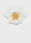 Mango Embroidered Short-sleeved T-shirt Off White