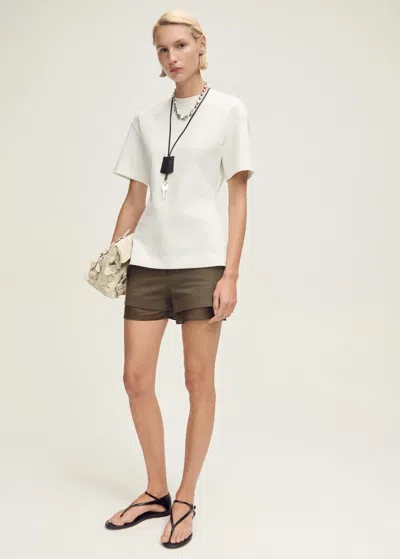 Mango Short-sleeved T-shirt With Fitted Waist White