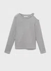 Mango T-shirt Medium Heather Grey In Gray