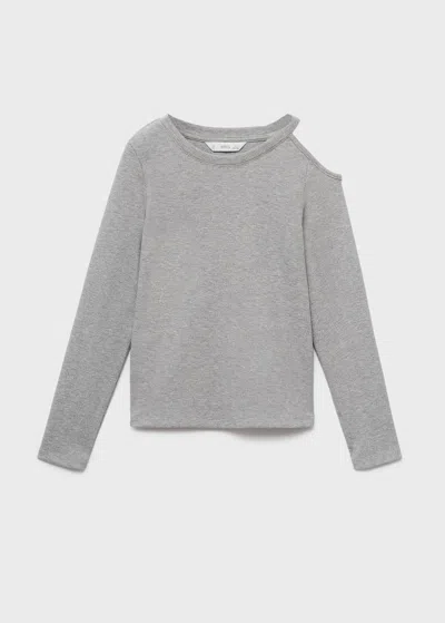 Mango Kids' T-shirt Medium Heather Grey In Gray