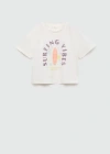MANGO EMBROIDERED MESSAGE T-SHIRT OFF WHITE