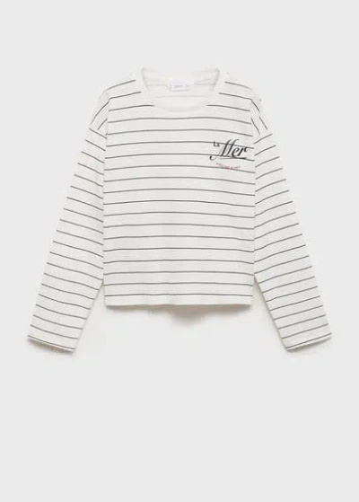 Mango Kids' T-shirt Off White In Blanc Cassé