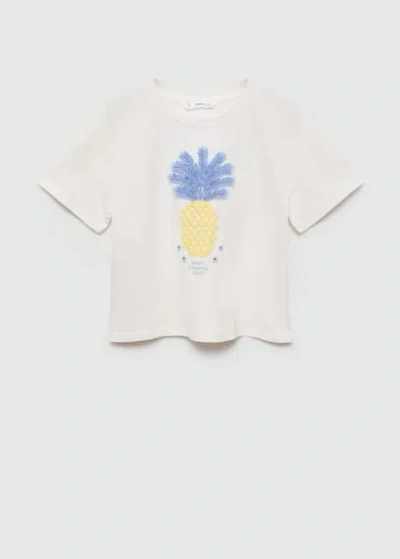 Mango Kids' T-shirt In Blanc Cassé