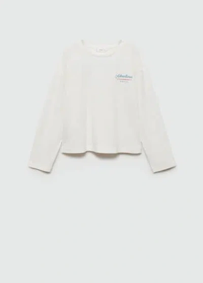 Mango Kids' T-shirt In Blanc Cassé