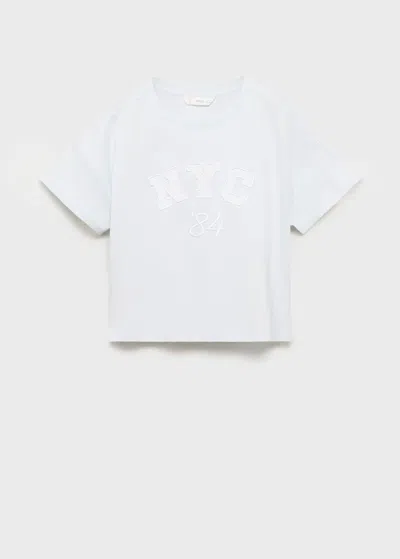 Mango T-shirt Bleu Ciel - Enfants - 13-14 Ans -  Kids In White