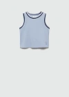 MANGO TANK TOP WITH EMBROIDERED DETAIL  SKY BLUE