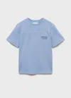 Mango Embossed Sonic T-shirt Blue In Blue