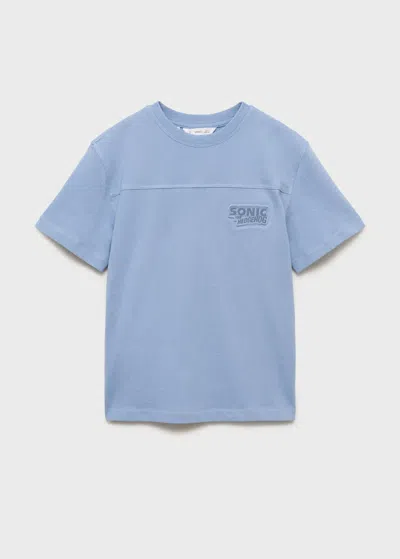 Mango Kids' Embossed Sonic T-shirt Blue
