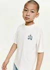 Mango Textured Embroidered T-shirt Off White In Multi
