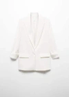 Mango Tailored Jacket With Turn-down Sleeves Ecru In Ecru