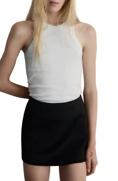 Mango Tailored Miniskirt In Black