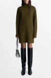 Mango Taldote Long Sleeve Turtleneck Sweater Dress