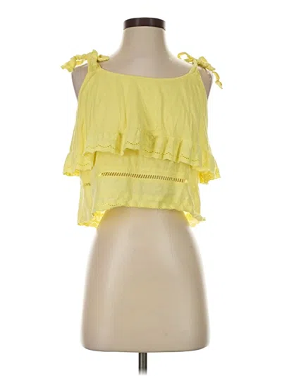 Pre-owned Mango Tank Top Yellow Strapless Neckline Tops