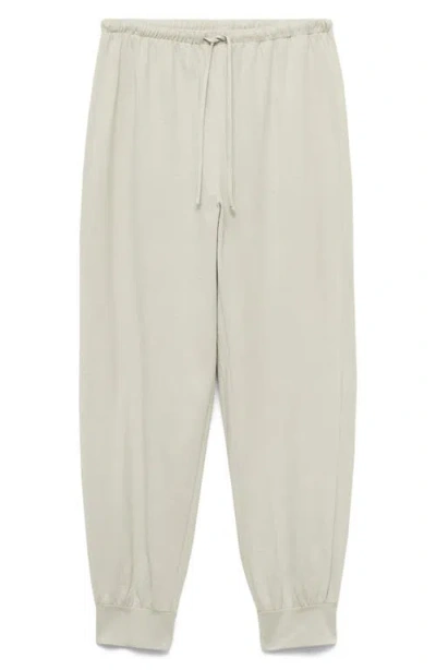 Mango Tapered Cotton Joggers In Aqua Green