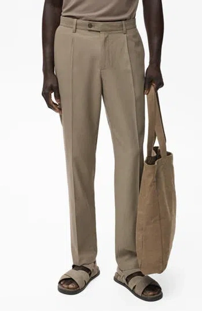 Mango Tapered Crop Chinos In Neutral
