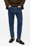 Mango Men's Slim-fit Dark Wash Tapered Jeans In Dark Blue
