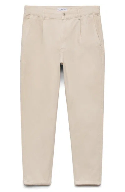 Mango Tapered Leg Jeans In Ecru