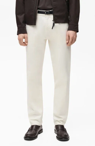 Mango Tapered Leg Jeans In Off White
