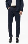 Mango Tapered Leg Jeans In Open Blue