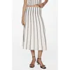 MANGO MANGO TATIANA STRIPE MIDI SKIRT