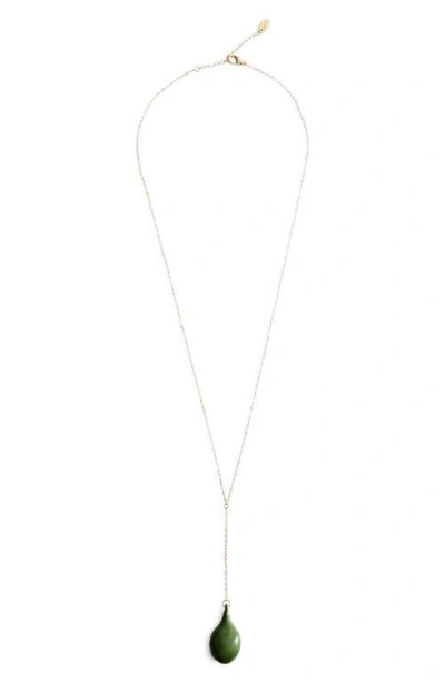 Mango Teardrop Pendant Necklace In Metallic